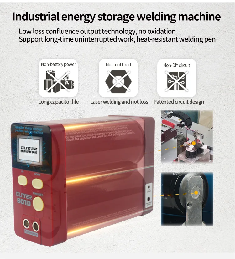 Brand New 801D Storage Capacity Spot Welding Machine 12KW Battery Welder Spot Welder 0.2mm Pure Nickel Welding 0.1-0.3mm 1800A