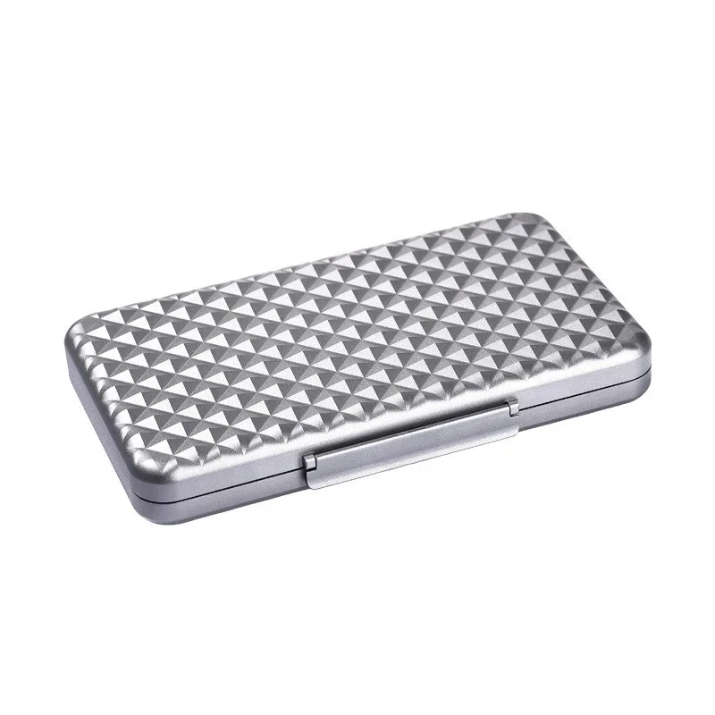 Ultra-thin cigar box 3CM portable travel 5-piece aluminum alloy moisturizing box, sponge lining with cowhide leather case