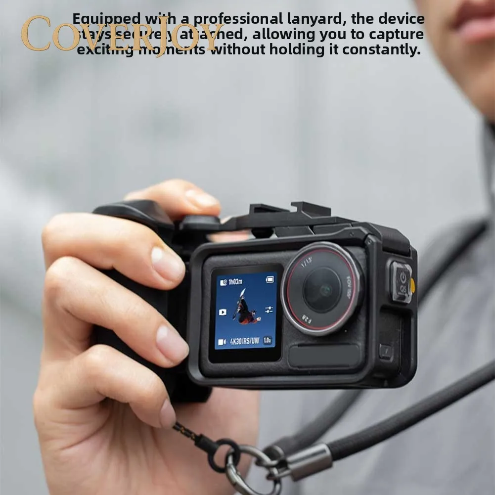 �y�Z�[�����zCoverJoy �J�����n���h���O���b�v DJI Osmo Action 6/5Pro/4/3 �p �V���b�^�[�{�^���t�� �|�[�^�u���X�g���[�g�t�H�g�O���t�B�[�z���_�[