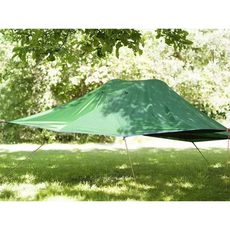 Traveler Camping Outdoor Hiking Waterproof Tree Flat Bottom Bed Hanging Off Ground Hammock Tent