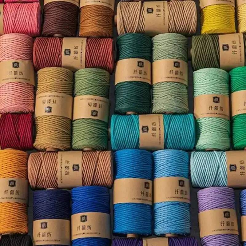 Fil de macramé en coton souple pour la décoration bohème, ULde macaron, fournitures d'art en fibre de k, artisanat de bricolage, fil Benang, 2mm, 3mm, 4mm, 100m