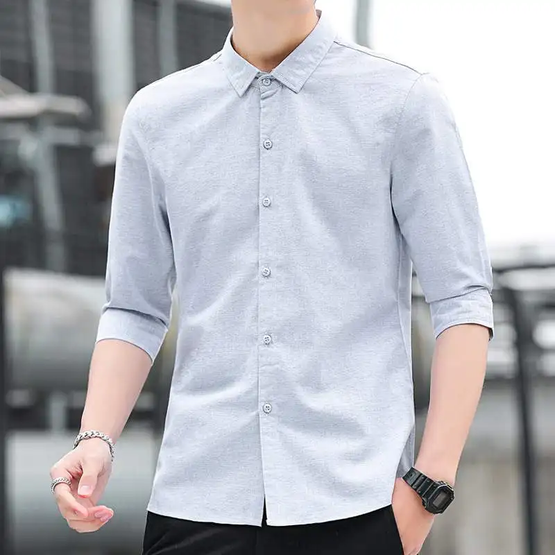 

Мужской приталенный кардиган с коротким рукавом, однотонный, модный, летний, новинка, в корейском стиле