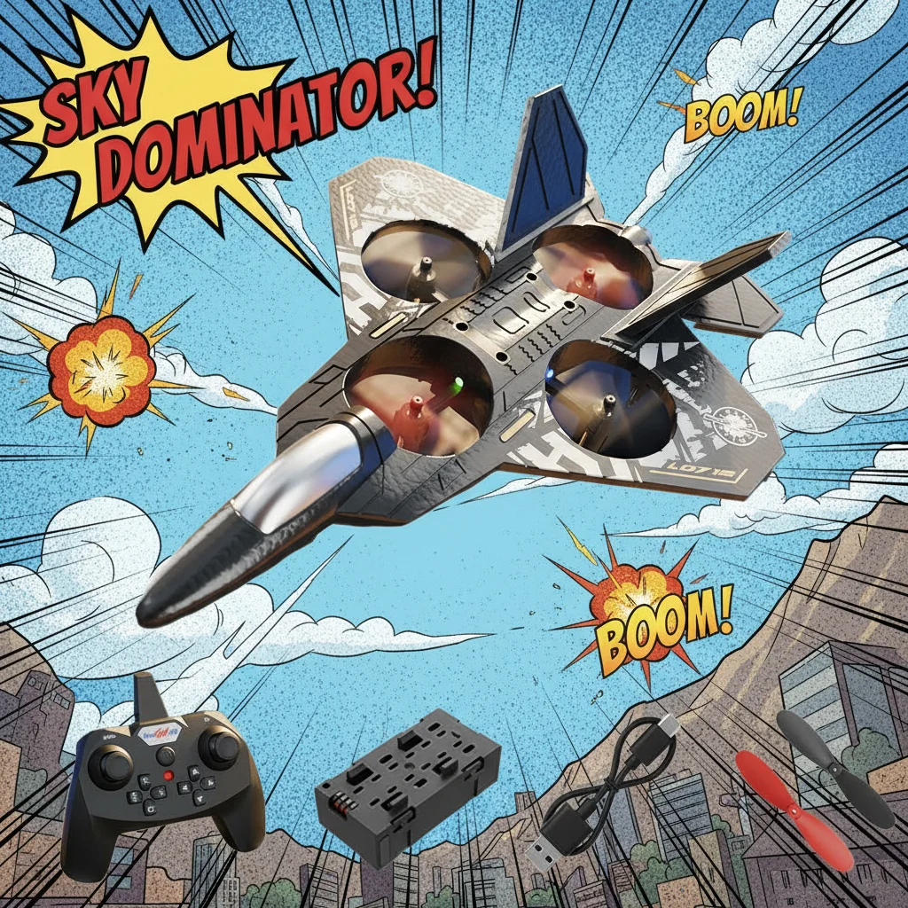 

Night Flight RC Aircraft EPP Foam Glider Helicopter with Fixed Height 4-Motor Stability Toy Gift for Boys & Girls