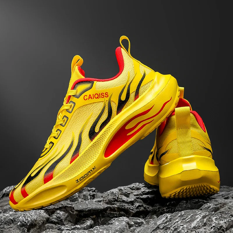

Fashion Flame Printing Men's Sneaker Comfortable Breathable Running Shoes For Man Anti-Slip Platform Athletic Shoes Man Trainers