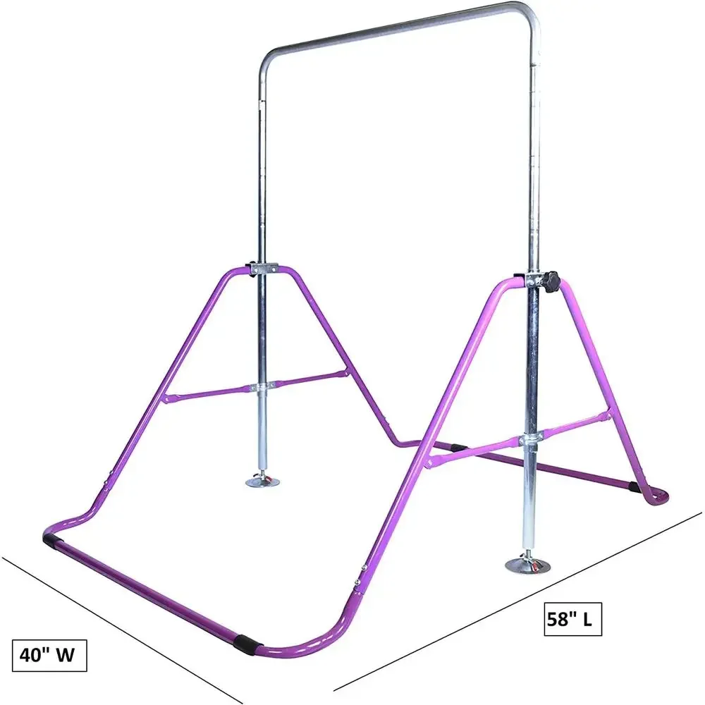 Adjustable Height Horizontal Kip Bar for Junior Gymnastics Training, Kids Jungle Gym, Balance Beam view 3