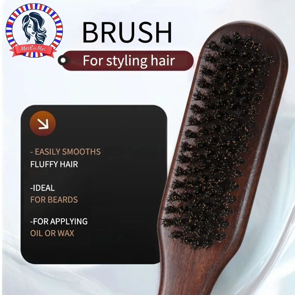 

Профессиональная щетка для волос с бамбуковой ручкой, антистатическая щетина для снижения статики, массажа кожи головы, объема, тяжелых/поврежденных волос