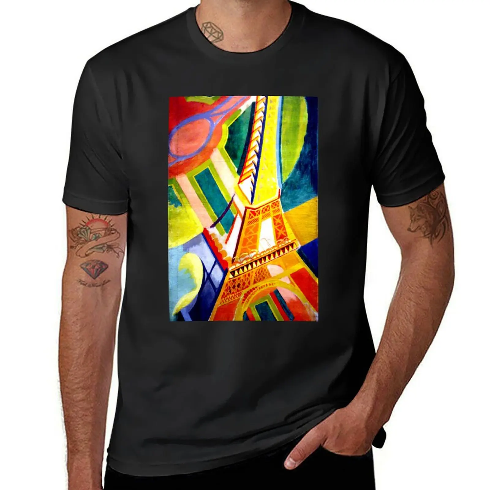 The Eiffel Tower by Robert Delaunay T-Shirt hippie clothes tops funnys mens t shirts casual stylish