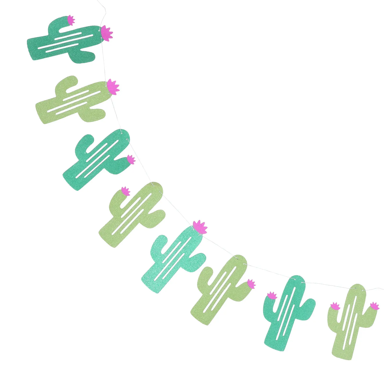 

Cactus Patterned Bunting Garland Party Banner Mexican Carnival Decor Hanging Wall Window Tree Door Birthday Dancing Hawaii Party