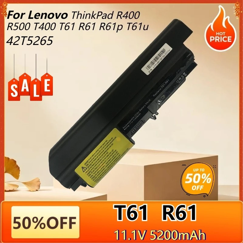 Laptop Battery for Lenovo ThinkPad R61 R61i T400 T61 T61p T61u 41U3198 42T5264 42T5265 42T4548 42T4530 42T4645 42T4532 42T4533