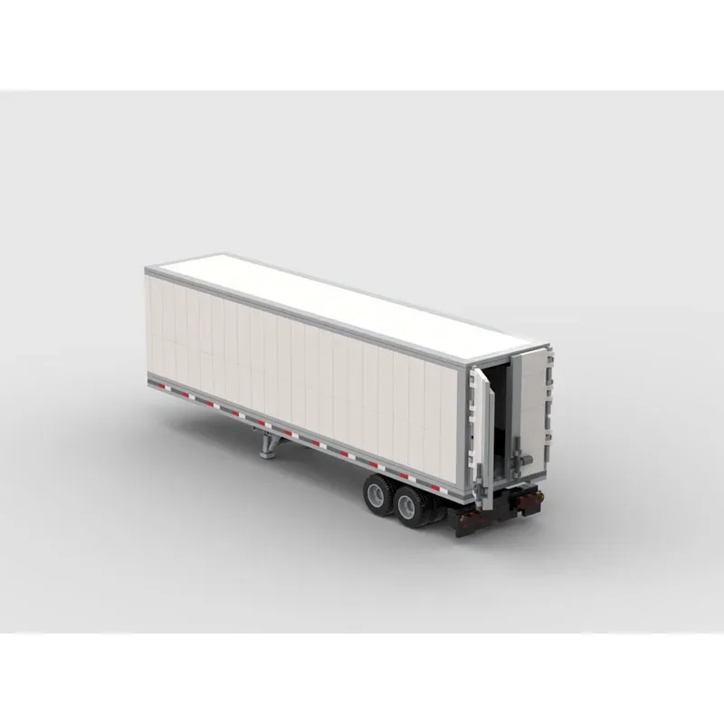 

MOC-154986 White Container Semi-Trailer Brick Model 651 Parts Creative Toy Gift for Boys, Kids' Birthday and Christmas