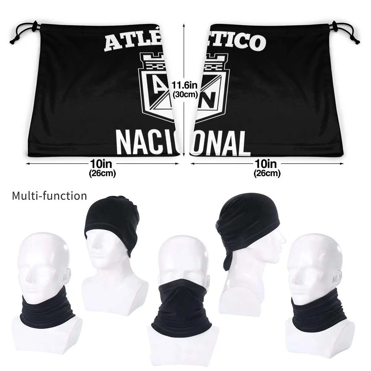 Atletico Nacional Colombia Medellin Futbol Microfiber Neck Gaiter Bandana Scarf Soft Cycling High Elastic