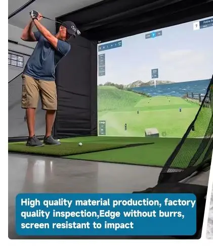 Professional Supply Custom Size Complete Kit Frame Net HD Impact Screen Space Saving Golf Simulator Enclosure