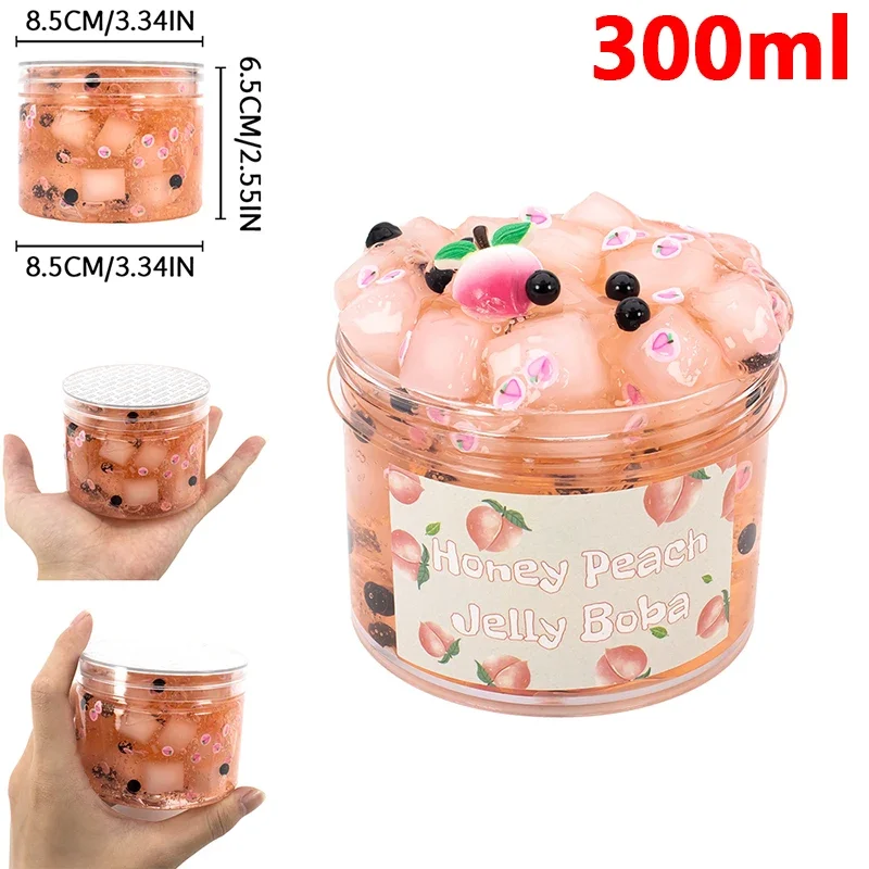 Qq-70/300ml Large Capacity Crunchy Slime Kit Premade Crystal Slime Set Super Soft and Non-Sticky Jelly Cube Slime Crystal Soil