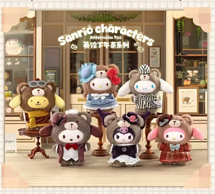 

Genuine Sanrio Family British Afternoon Tea Series Blind Box Doll Mystery Box Ornament Kuromi Children Toy Customized Gift Toys