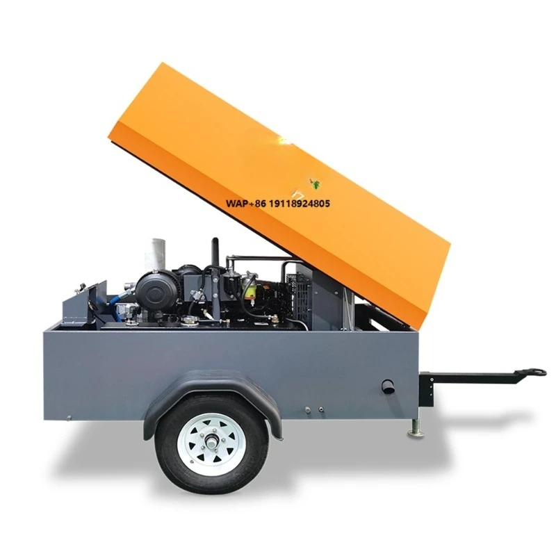 Towable Driven Screw Type Pressure 7 bar Air Compressor Machine for Sandblasting