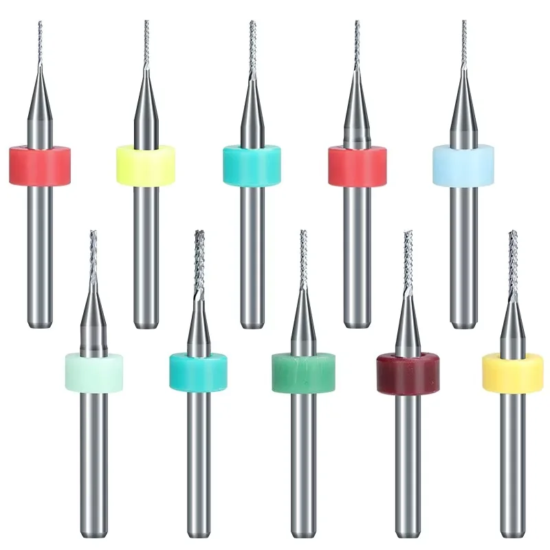 Fraise en bout de maïs pour machine à graver CNC, fraise en bout, carbure PCB, tige de 0.5mm, 3.175-3.175mm, 10 pièces