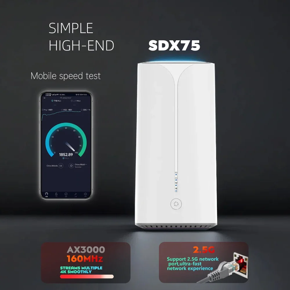 ZXY 2025 M01K43 Ultra SDX75 AX3000 4G 5G Router WiFi 6 NR NSA MmWave Change IMEI Band Lock VPN SIM Card Mesh 5G Sim Router