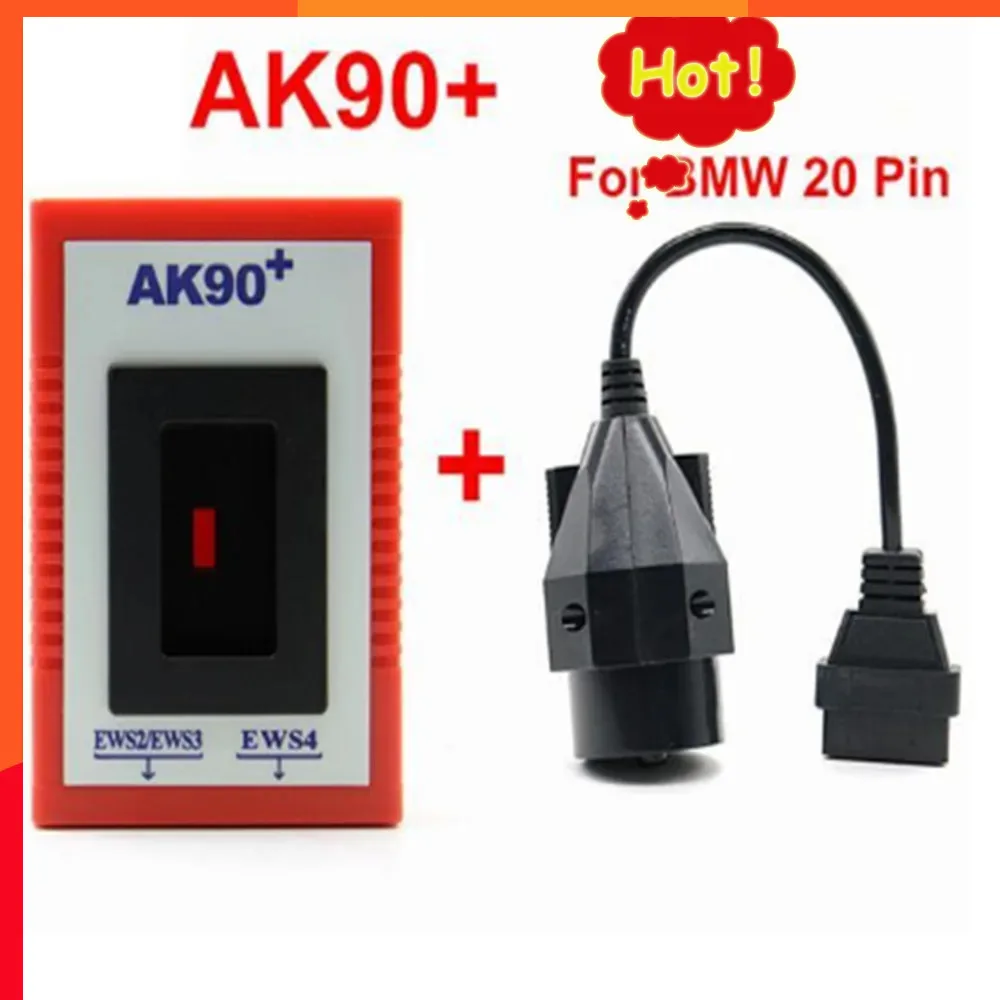 

Newest AK90+ Key Programmer For All BMW EWS + OBD2 Diagnostic Adapter For BMW 20Pin To OBD2 16Pin Free Shipping