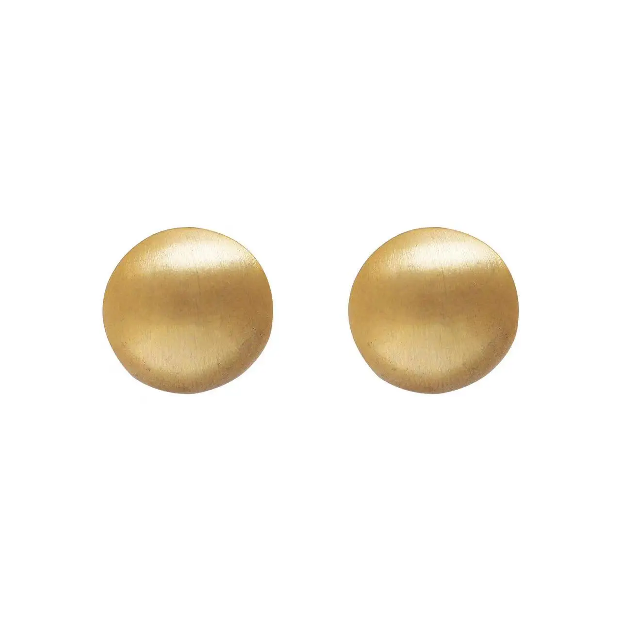 European and American Retro Brushed Gold Color Round Ball Earrings 2023 New Design Luxurious Accessories For Women Jewelry Party