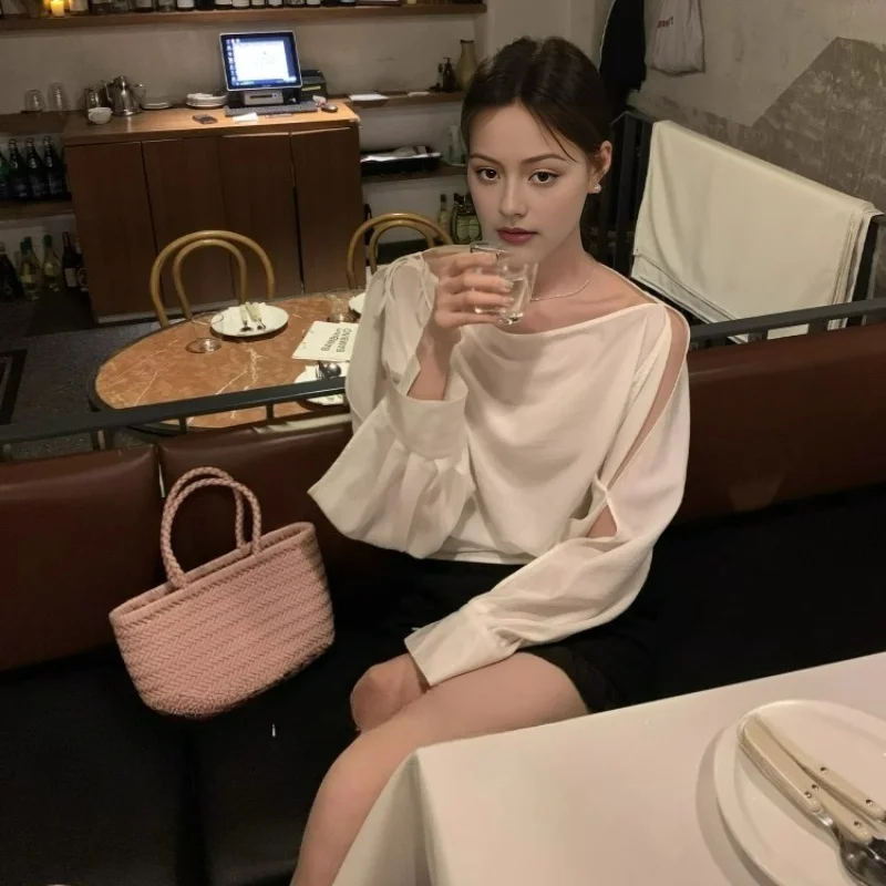 

Нишевая дизайнерская рубашка с длинными рукавами в корейском стиле и бретелями на лето