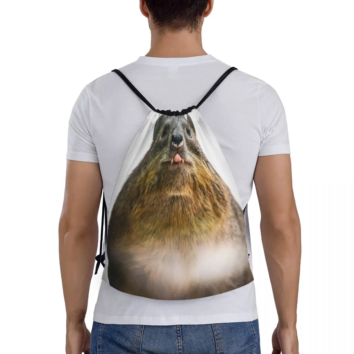 

Rock Hyrax Photo Cute Vampire Potato Backpacks Casual Portable Drawstring Bundle Pocket Sports Bag Book Bags For Travel Students