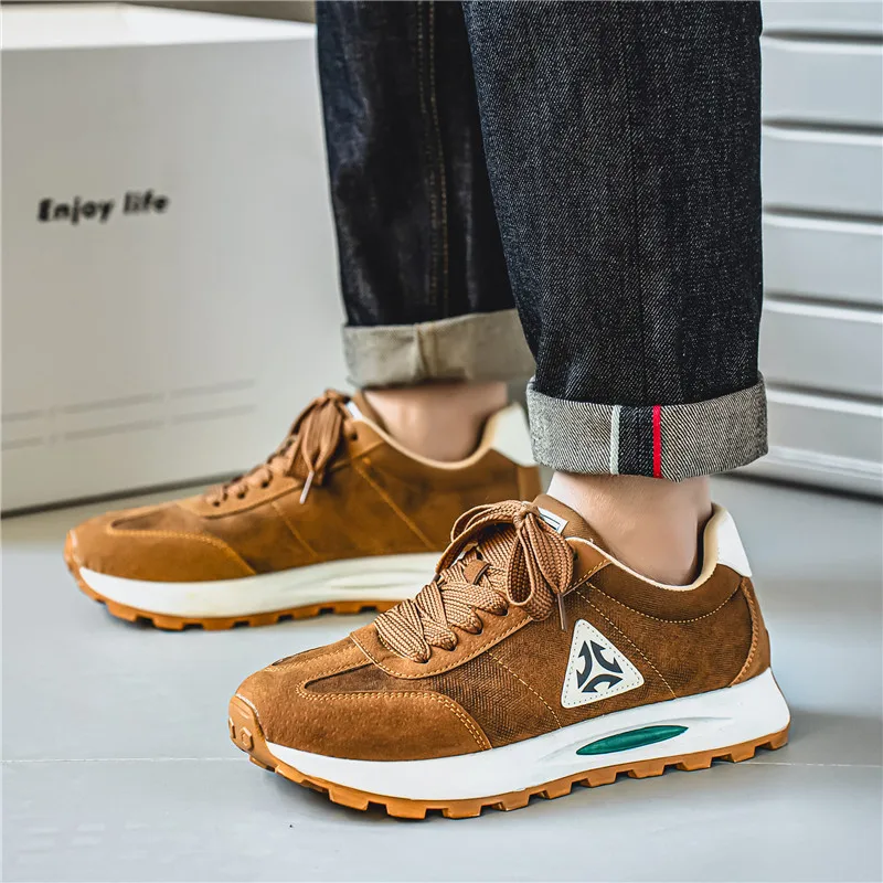 Fashion Brown Men's Sneakers 2025 Outdoor Platform Running Shoes For Men Chunky Trainers Comfortable Athletic Sports Shoes Men