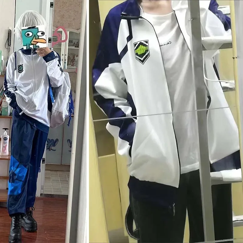 Cosplay Anime Traje com Hoodie, Sportswear Full-Zip, agasalho, desgaste diário, Reo Nagi, Bachira, Isagi, Chigiri, Blue Lock