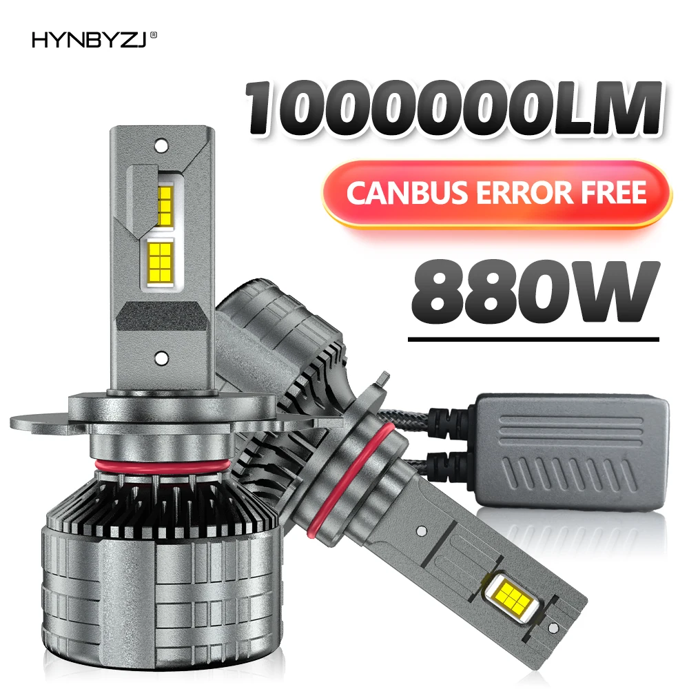 

HYNBYZJ H4 880W H1 LED Headlight 1000000LM Led Canbus Car Lamps H7 H11 9005 9006 9012 Fog Lamps Car Light 12V