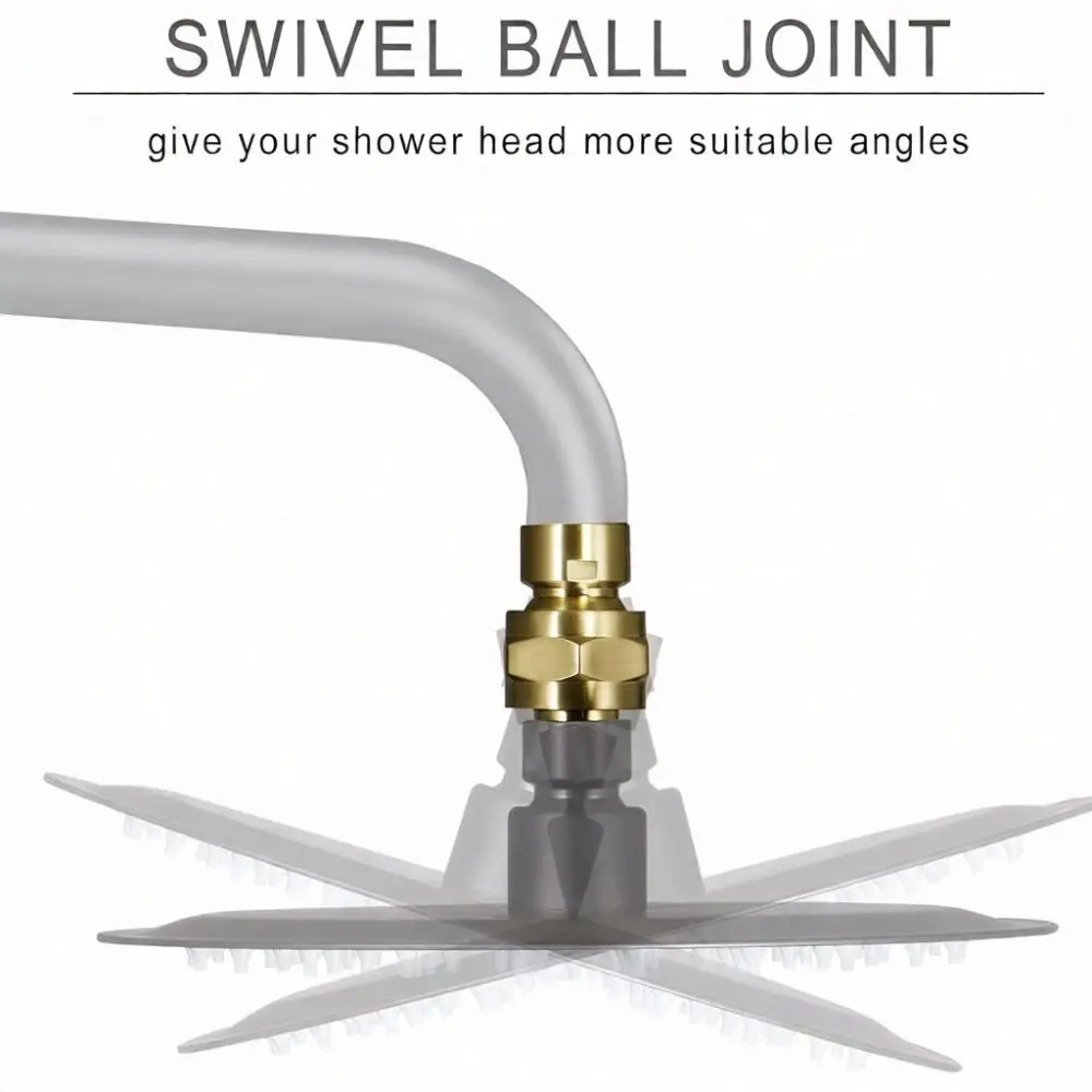 Universal Adjustable Shower Head Adapter Brass 360 Rotation Elbow Fitting Connector For Home Bathroom Water Pipe