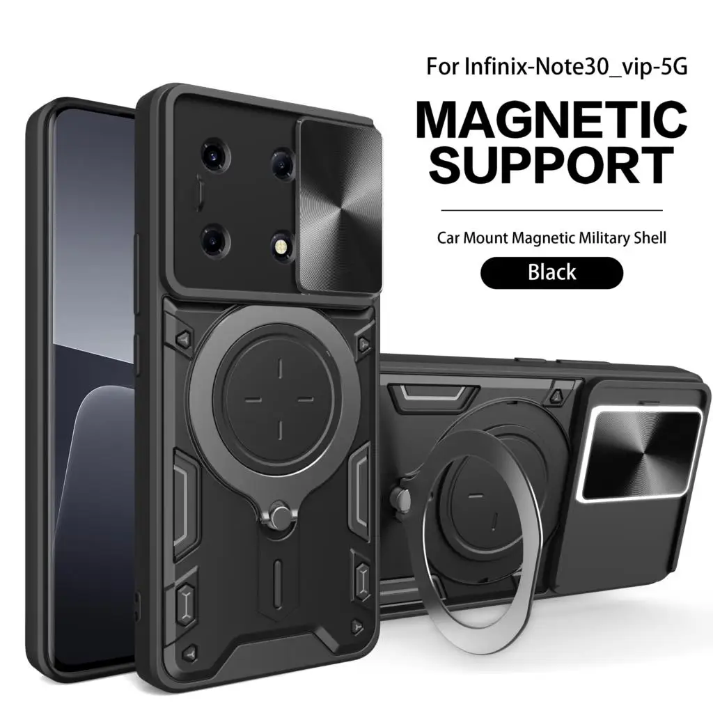 For Infinix Note 30 VIP 5G Magnetic Car Holder Case Frame Flexible Case Cover Infinix Note 30/Note 30i/Note 30 Pro Phone Coque