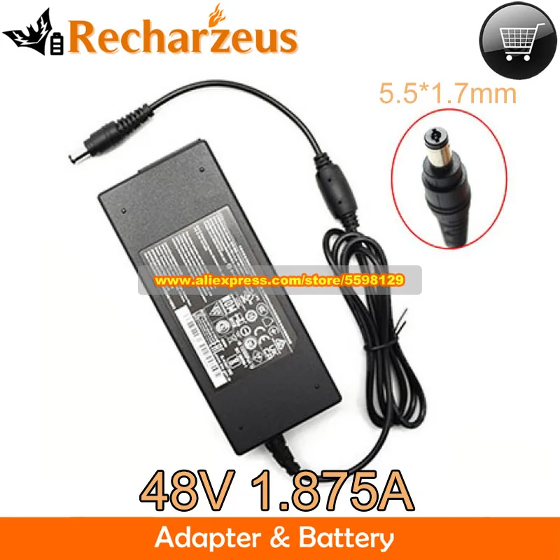 Genuine HKA09048019-027 Charger 48V 1.875A Ac Adapter for Huntkey 90W Power Supply 5.5x1.7mm