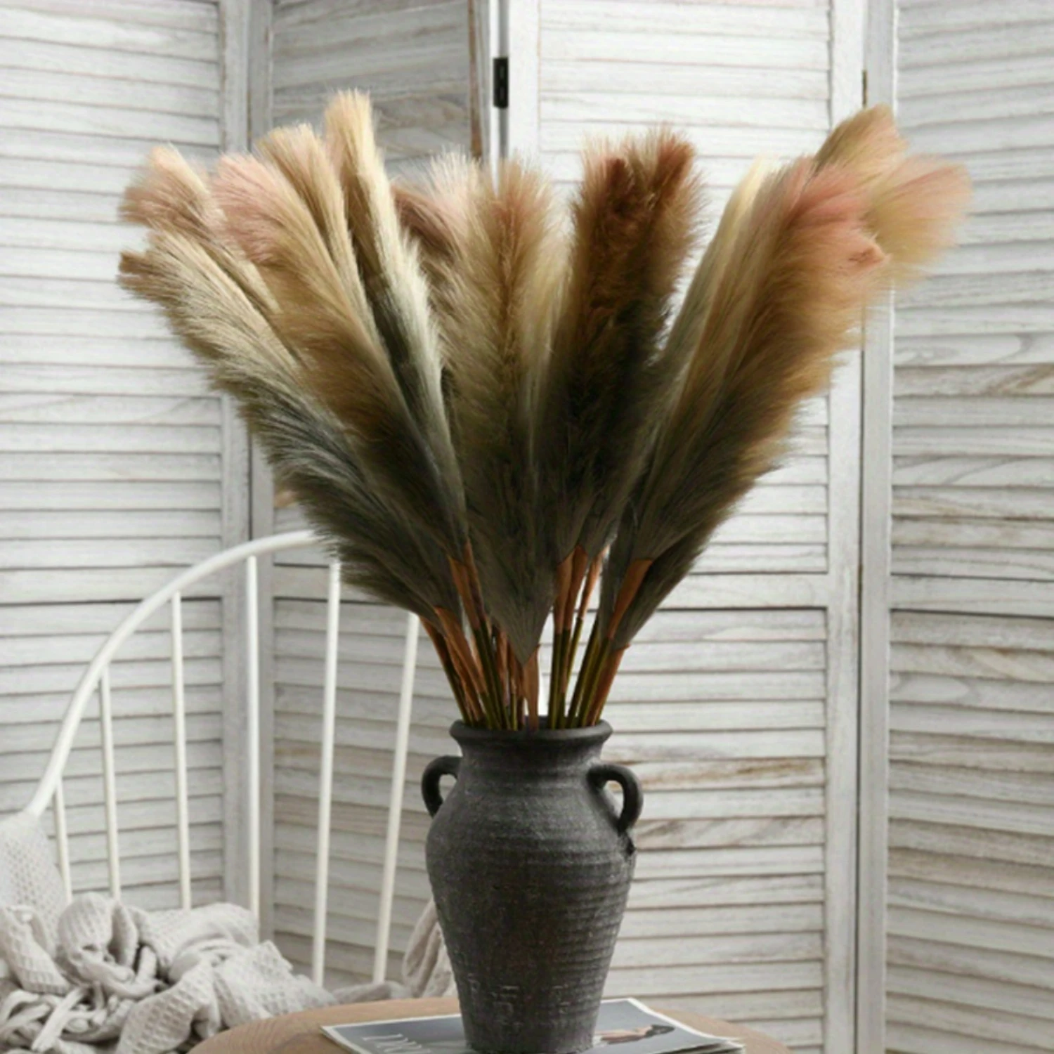 Идеально подходит для свадебной вечеринки, дня рождения, Дня святого Валентина, подарка на День матери — большие мягкие пушистые натуральные искусственные 31,5-дюймовые искусственные пампасы