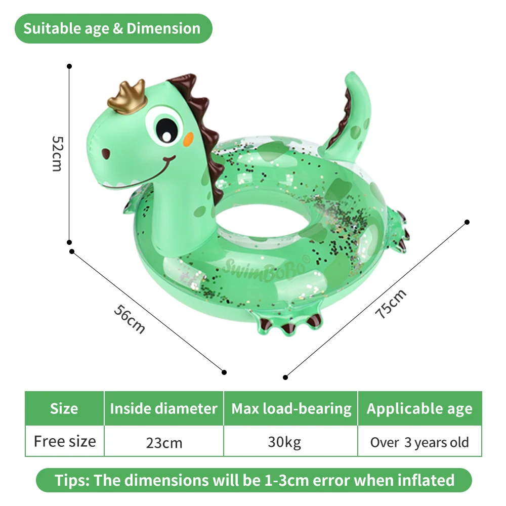 Swimbobo New Style Child Inflatable Dinosaur Cute Swimming Seat Boat Floating Kid Water Toy Baby Swim Rings Pool Float Summer