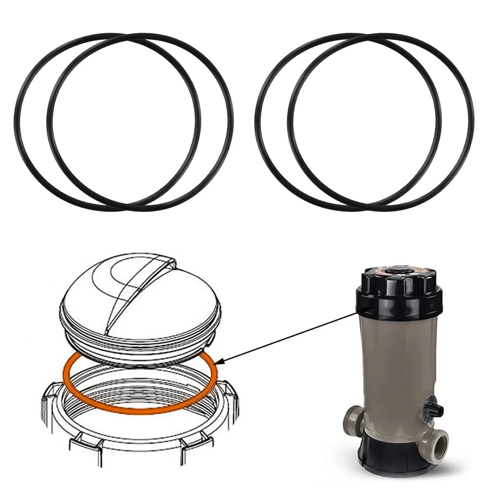 Pool Chlorinator Lid O Ring Replacement for Hayward CLX200K CL200 CL220 5 5 Inch Diameter Seal for Chlorinator Compatibility