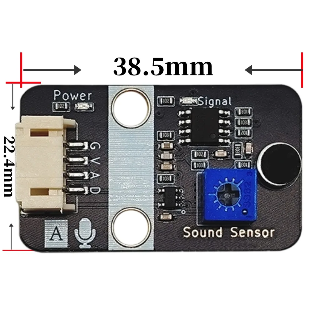 Sound Detector Sensor W/ Shell, Analog & Digital Value Reading, PH2.0 Connector for Arduino/ESP32/Microbit/Raspberry Pi Projects
