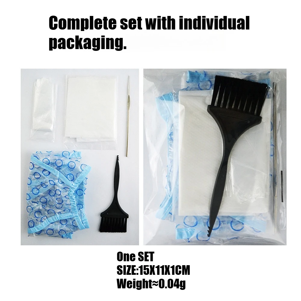 5pcs/Set Hair Highlighting Frosting Cap Hair Dye Cap Disposable Highlight Dyed Hat With Plastic Hook Hairdressing Coloring Tools