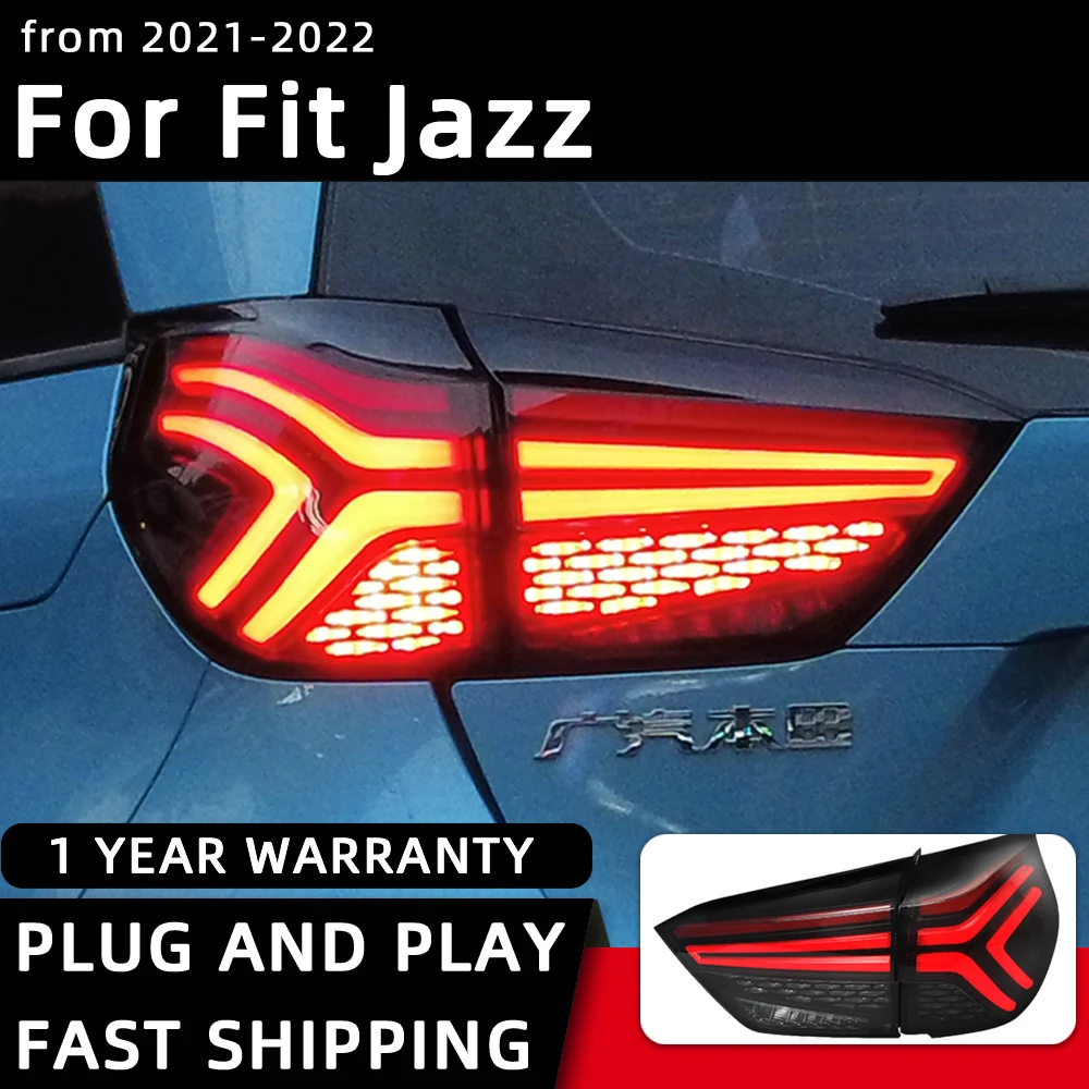 Taillights For Fit Jazz LED Rear lights 2021-2022 Tail Lamp Car Styling DRL Dynamic Turn Signal Reverse Auto Accessories