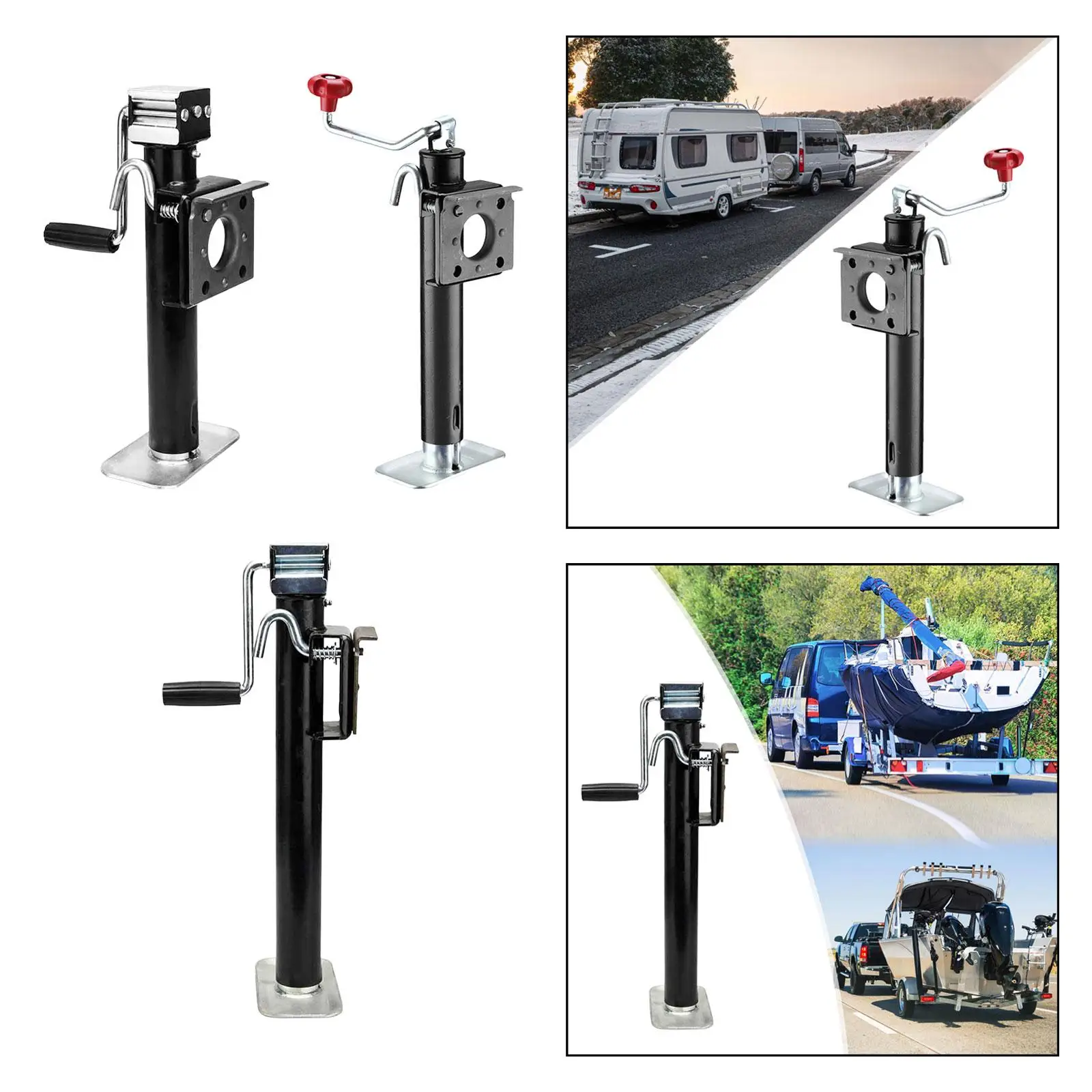 Hand-crank Trailer Jack Wear Resistaht Sturdy Professional Multifunction Support Legs for Yacht RV Boat Camper Accessories