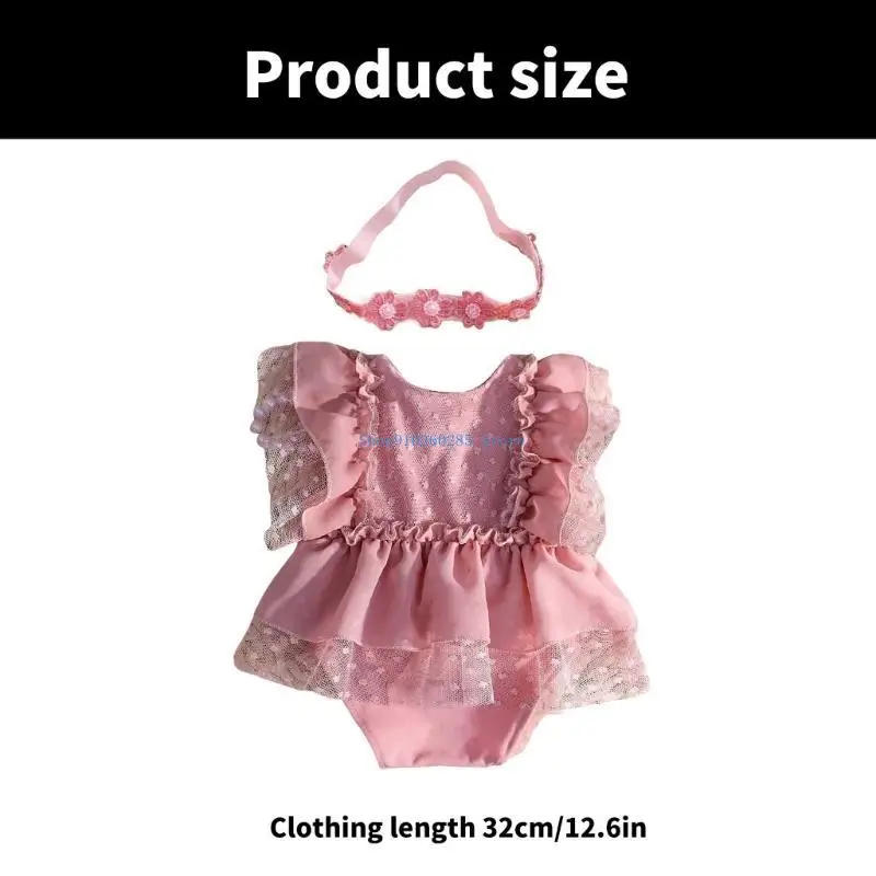 K9FF ملابس التصوير الفوتوغرافي لملابس التصوير الفوتوغرافي وعصابة رأس على شكل زهرة ورومبير للأطفال الرضع