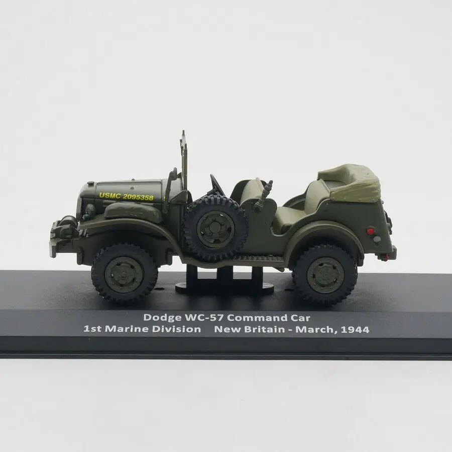 IXO Coche de Juguete de Aleación Fundida a Escala 1:43, Modelo Dodge WC-57 Vehículo de Comando Militar, Clásico, Regalo para Adultos, Souvenir, Exhibición Estática