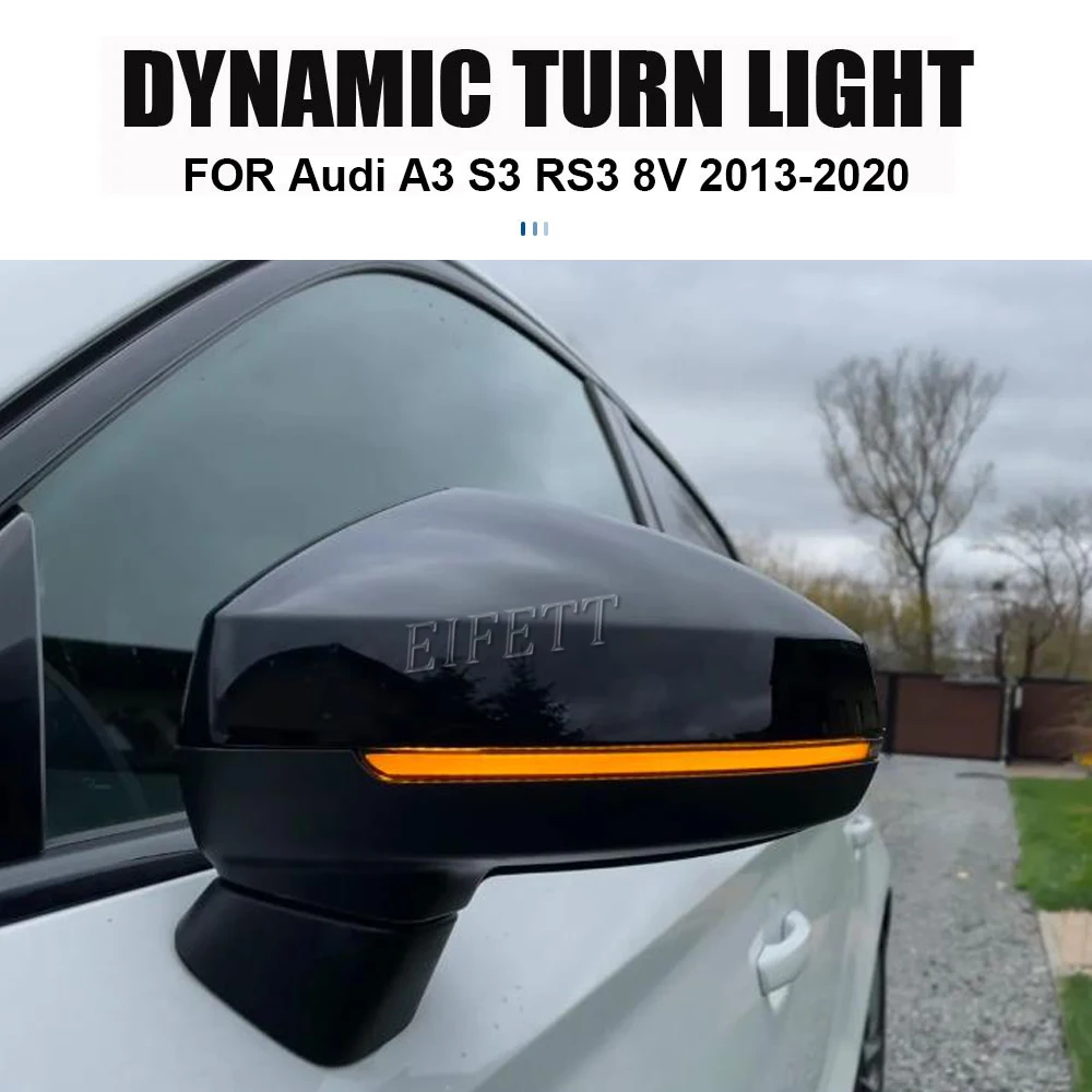 NEW 2PCS Dynamic Blinker Side Mirror Light LED Turn Signal For Audi A3 8V S3 RS3  2013 2014 2015 2016 - 2020 Arrow Flasher