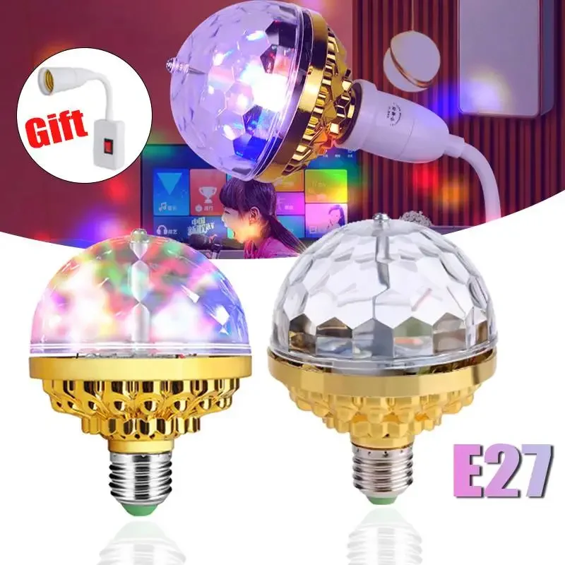 LED Stage Disco Light Rotating DJ Bulb Strobe Remote Sound Control Magic Dance Car RGB Christmas Gift Party Club Laser Show Lamp