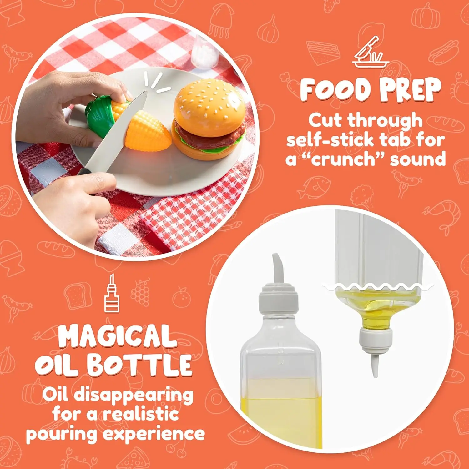 34 pezzi Set di giocattoli da cucina, barbecue Play Grill, Set di giocattoli da cucina, Little Chef Play, Kids Grill Playset BBQ interattivo per bambini con Ligh