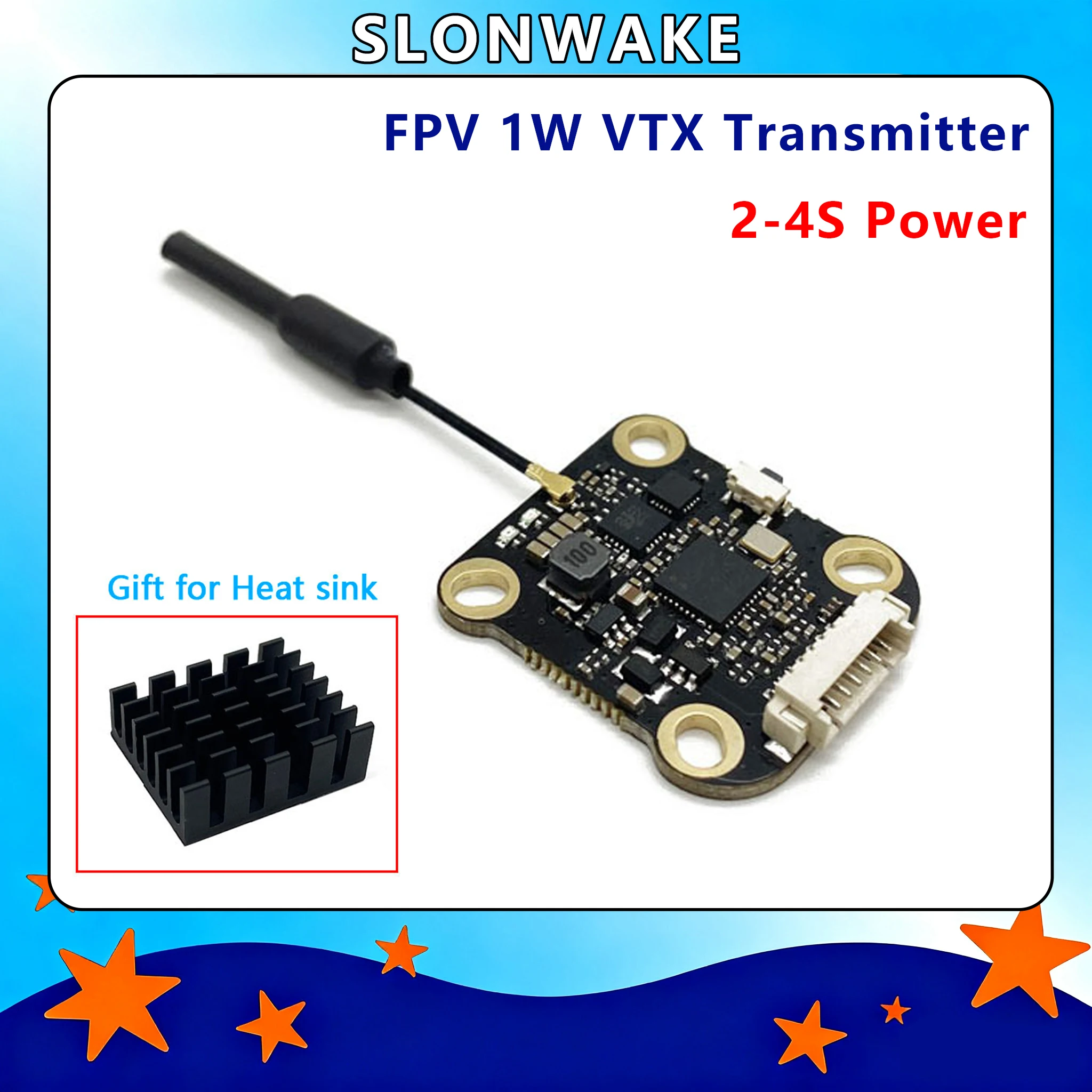 SLONWAKE Over 5km fpv 5.8G 48CH 1000mW adjustable Wireless AV Transmitter Lancher  for RC Drone Multicopter Racing