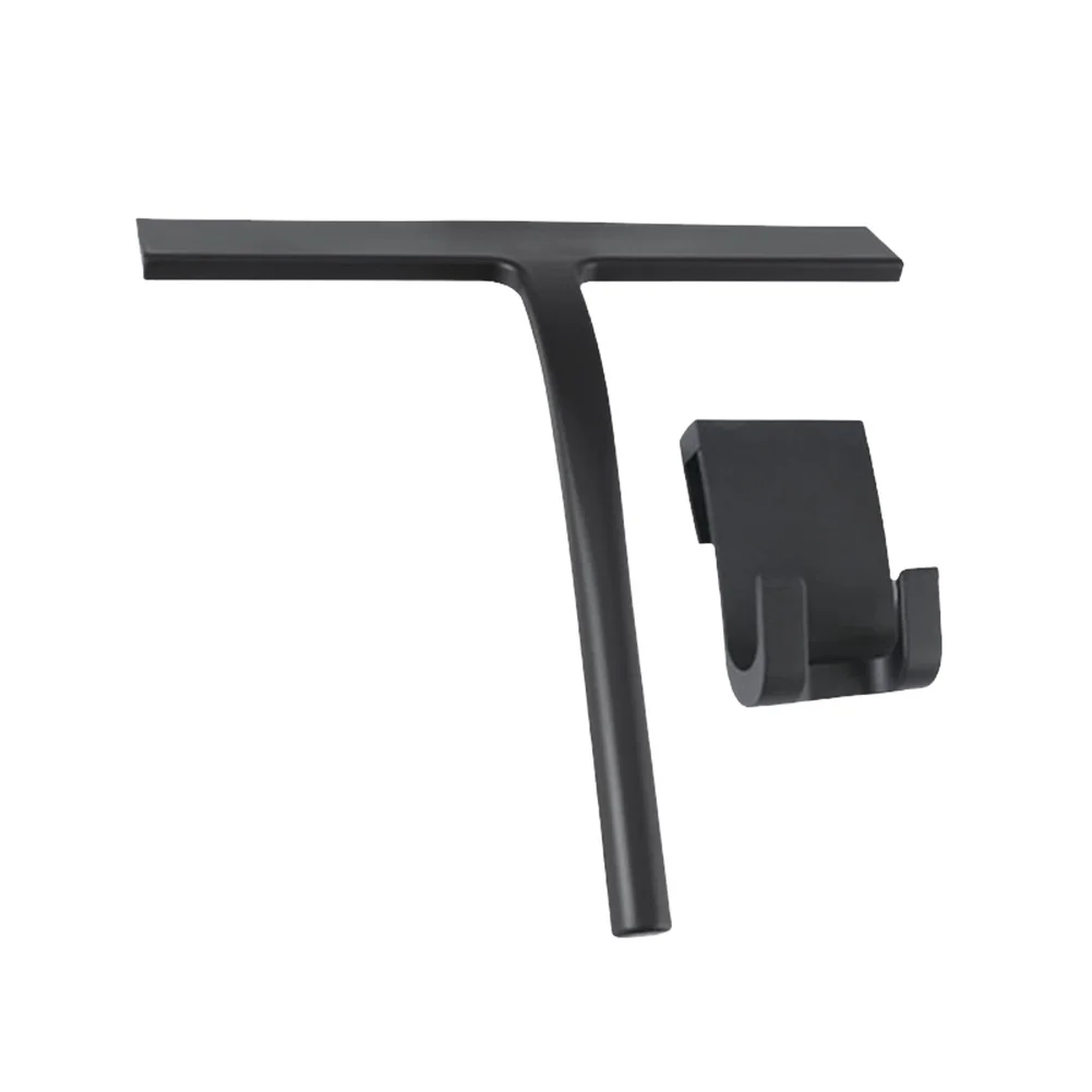 

Силиконовый скребок-стеклоочиститель для окон и зеркал с короткой ручкой и крючком, черный, для автомобиля