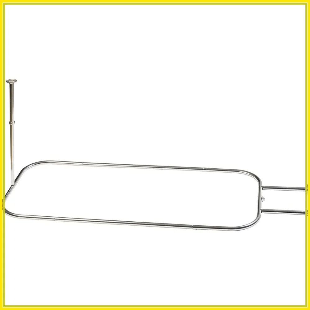 

Rustproof Round Shower Curtain Rod for Clawfoot Tub, Oval Hoop, Fits 70.5x28 Inches, Chrome