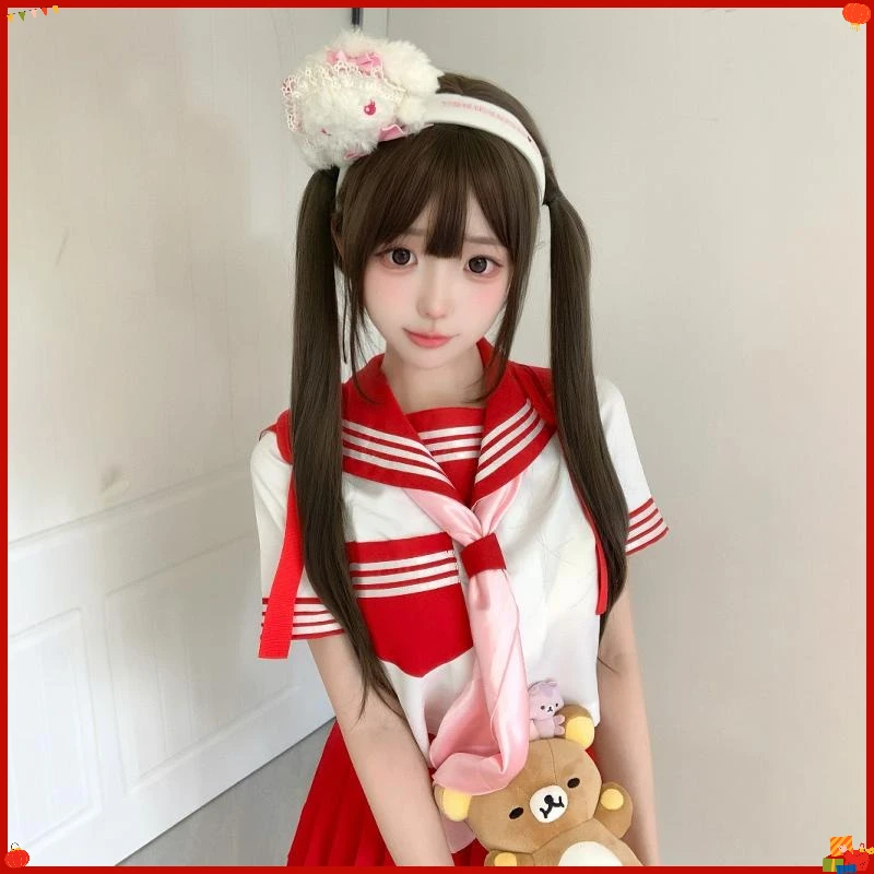 Synthetic Long Straight Wig for Women Lolita Style Full Head Natural Fringe JK Daily Cosplay Anime Mi-ku Inspired Fashion Party