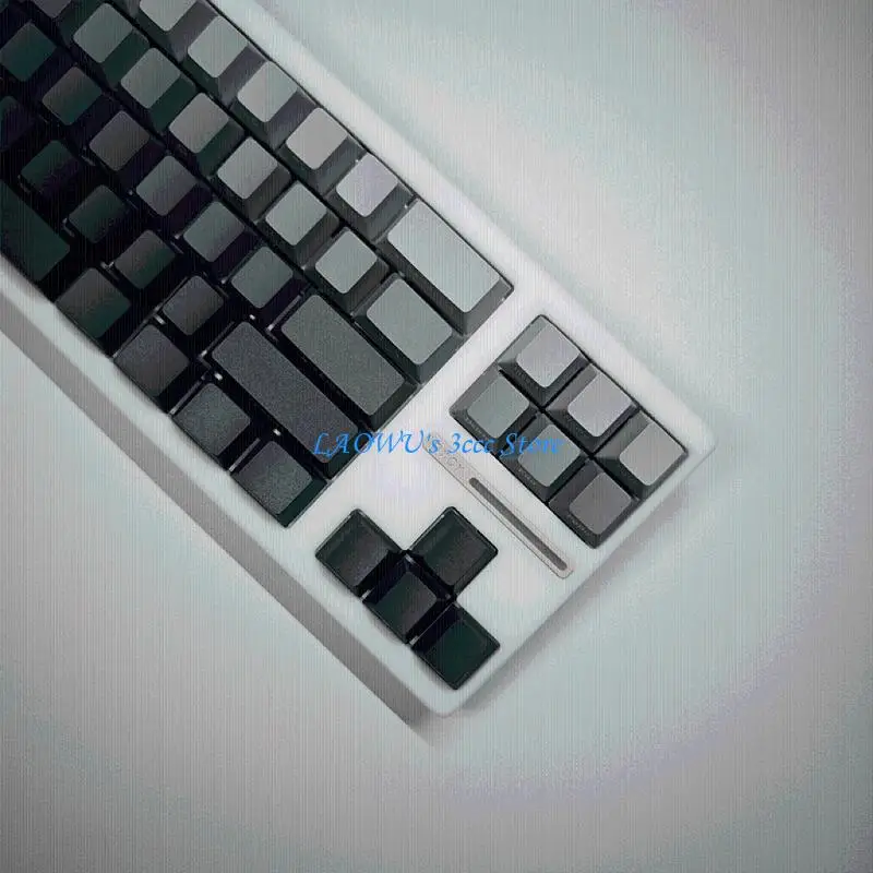 

Y8AD PBT Translucents Keycaps Cherry Profile Gradients 133Keys Side Engraved Letters Keycaps For Gamings Mechanical Keyboards
