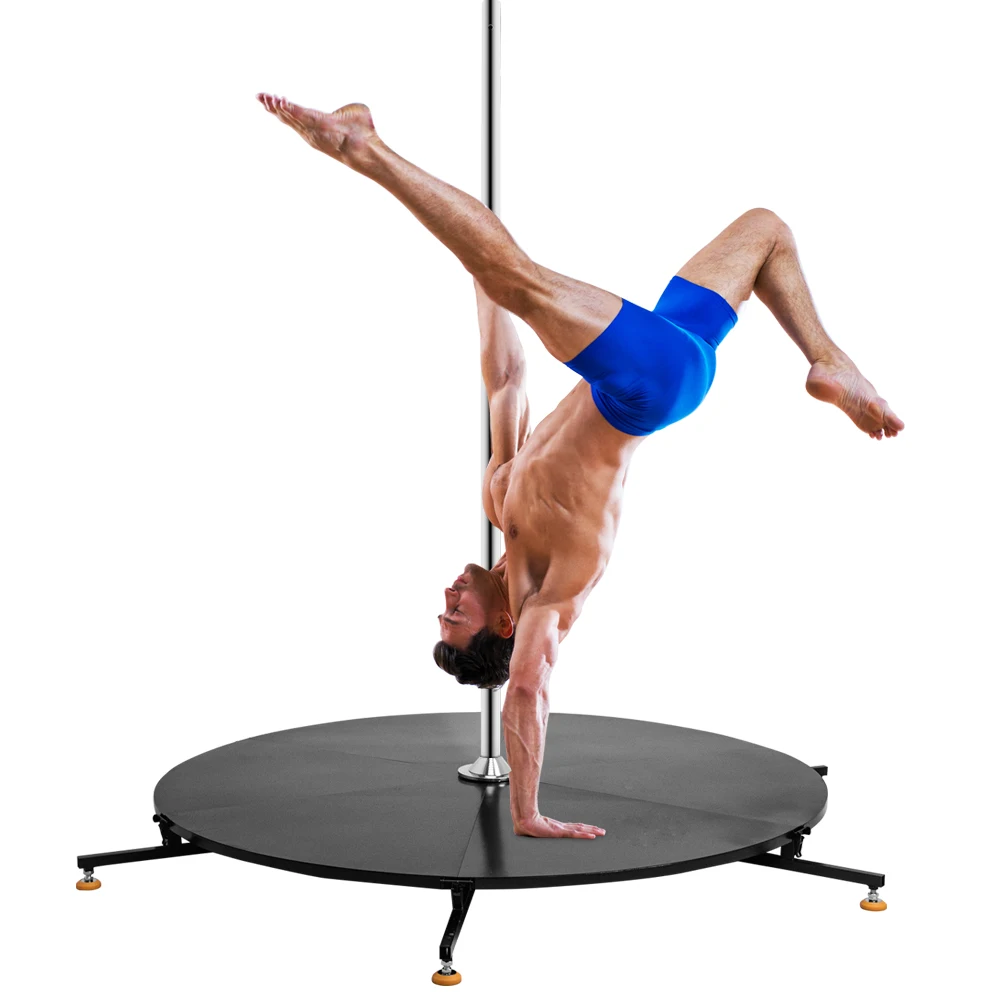 

Custom 2025 Latest Version Stripper Pole Stage Pink Silicone Pole Spinning Static Pole Dance Stage