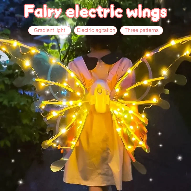 

Elf Wings Fairy Wings With Music Lights Glowing Costume Accessory For Kids Dogs Birthday Party Decoration Angel Wings Prop